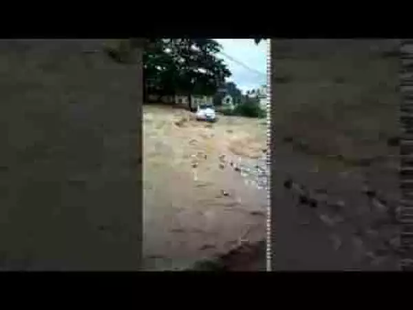 See How Flood Drowned This Woman With Her Car In Ghana [Video, Photo]